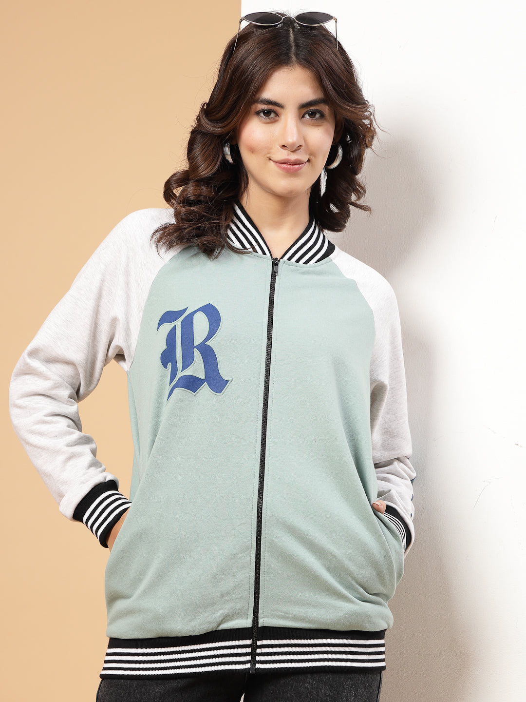 Rigo - Women Rigo Signature Puff Printed Varsity Jacket