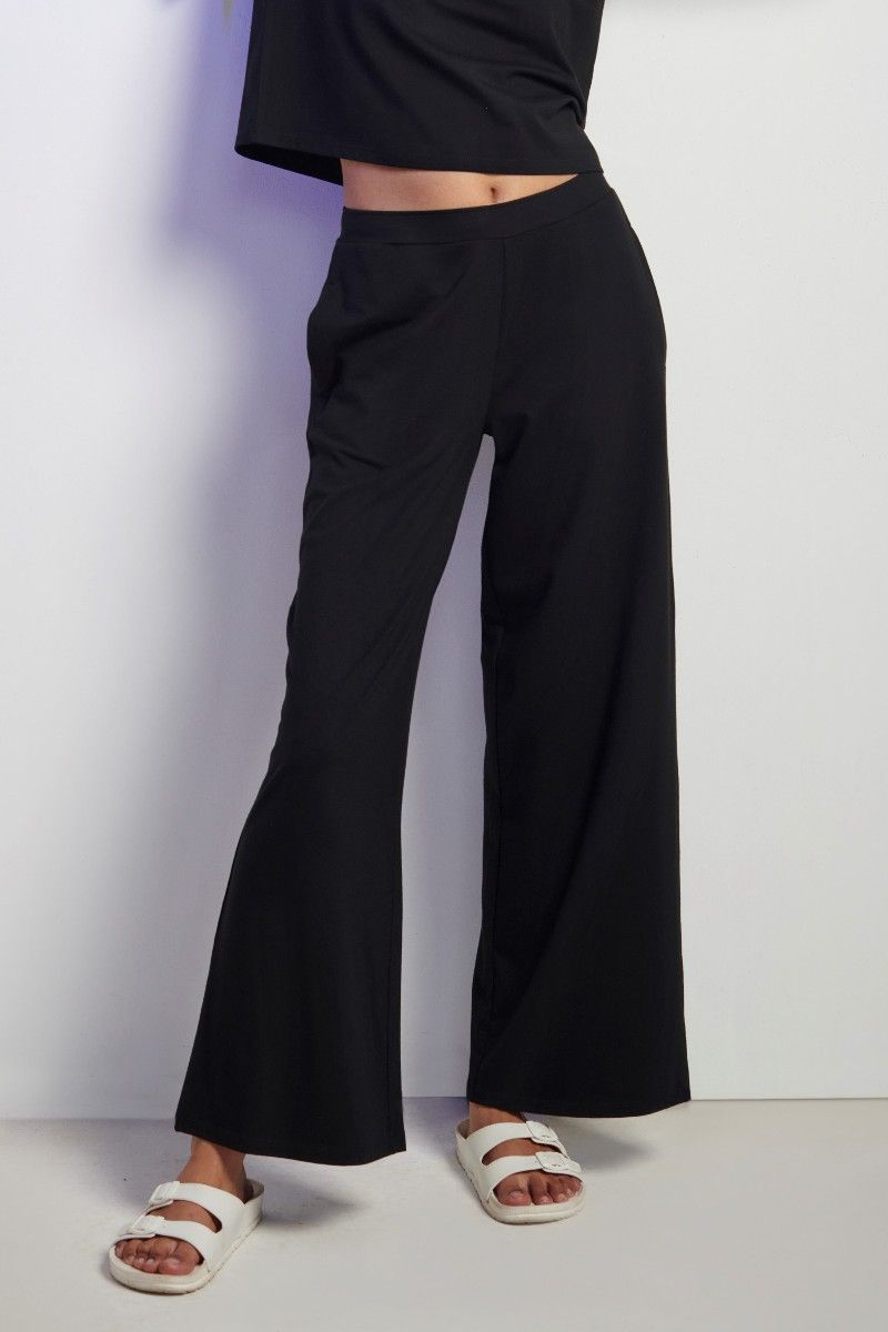 NeceSera - Black Supima Flared Pants