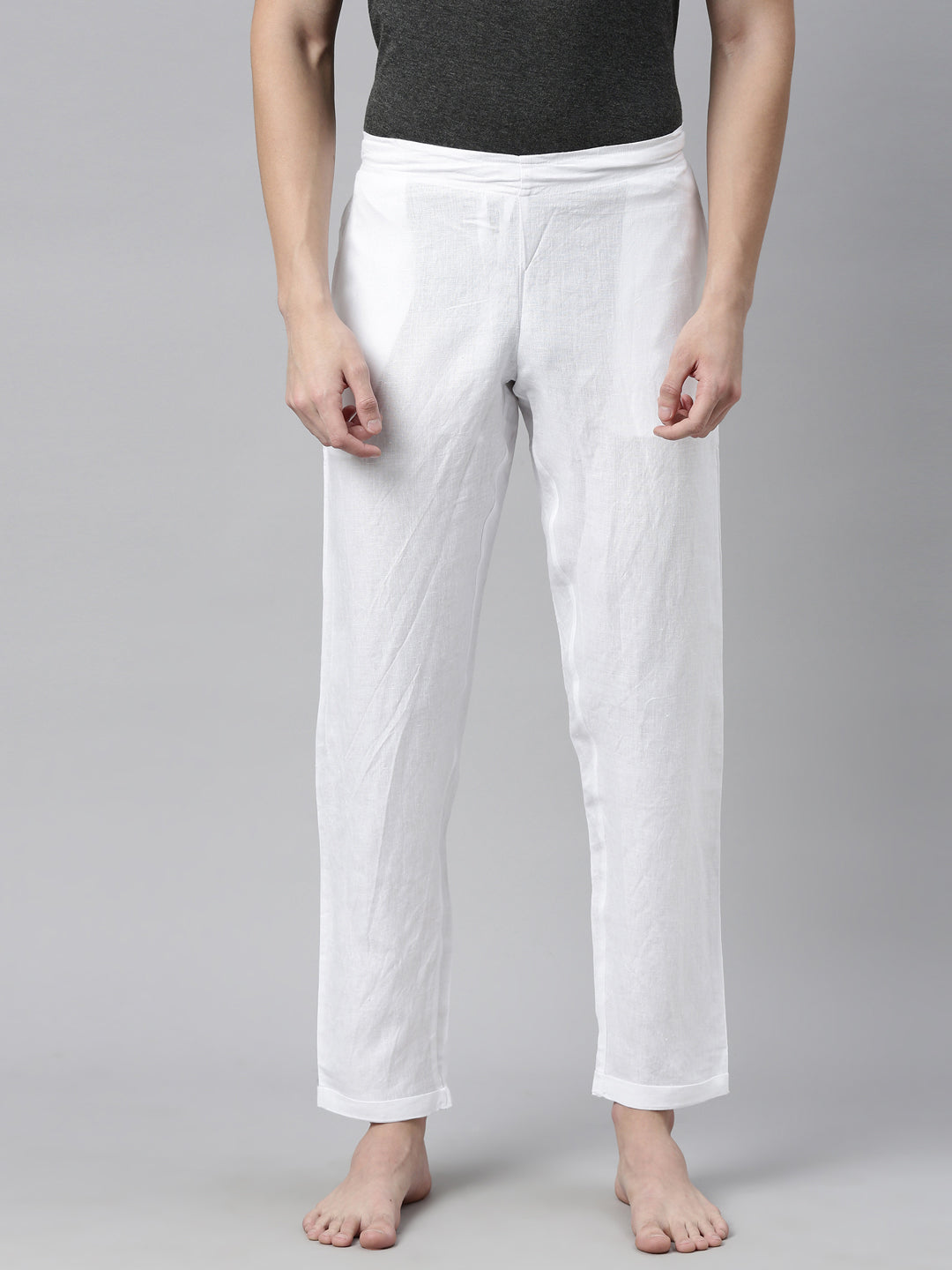 Ecentric - Men White Solid Hemp Lounge Pant
