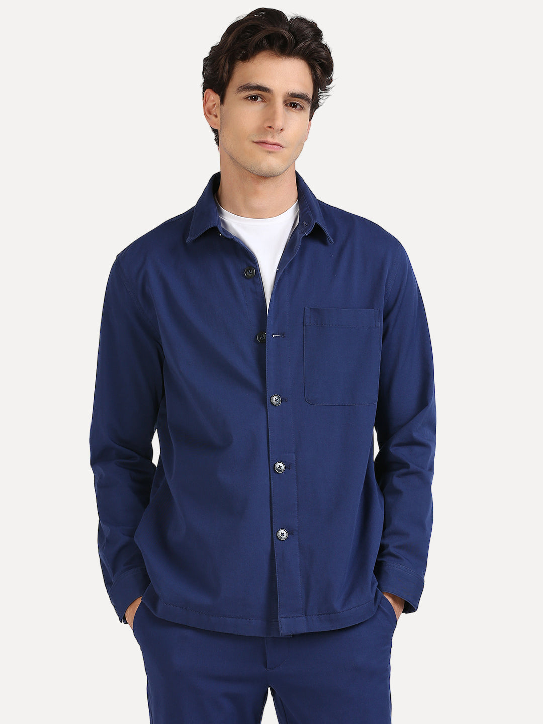 One Mile - Cotton Tech Electric Blue Weekday Shacket - For Men