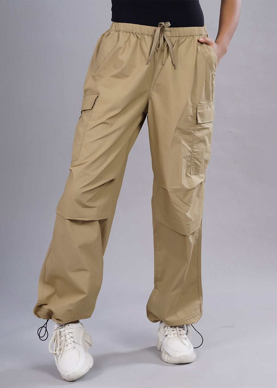 Pronk - Parachute Pants For Women - Khaki