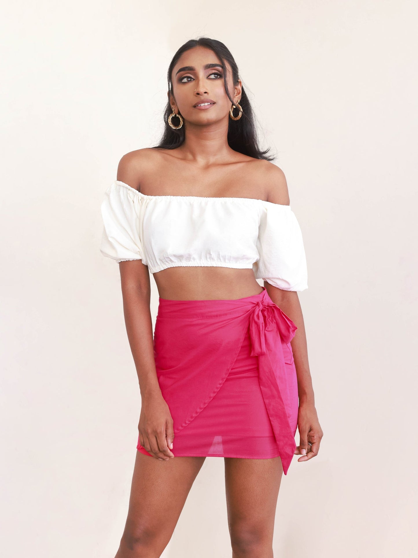 MIMOSA - Mock Wrap Mini Skirt