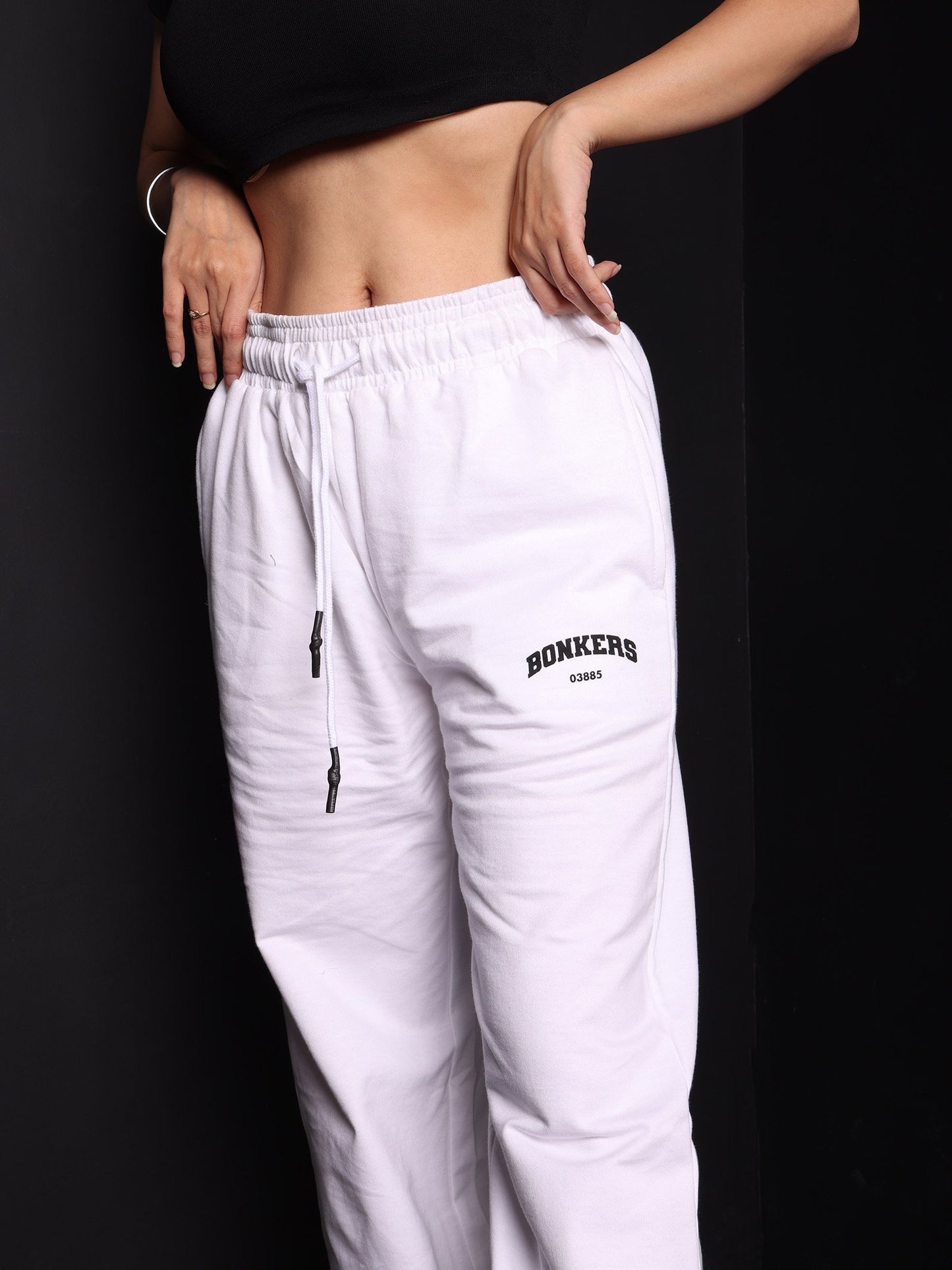 BONKERS CORNER - White Wide Leg Sweatpants