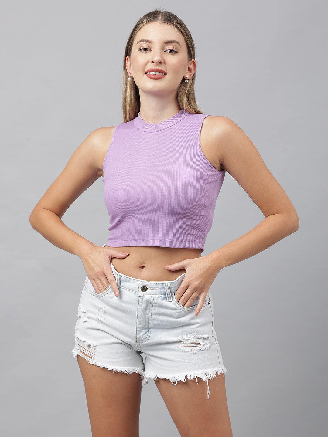 Color Capital - Lavender High Neck Vest