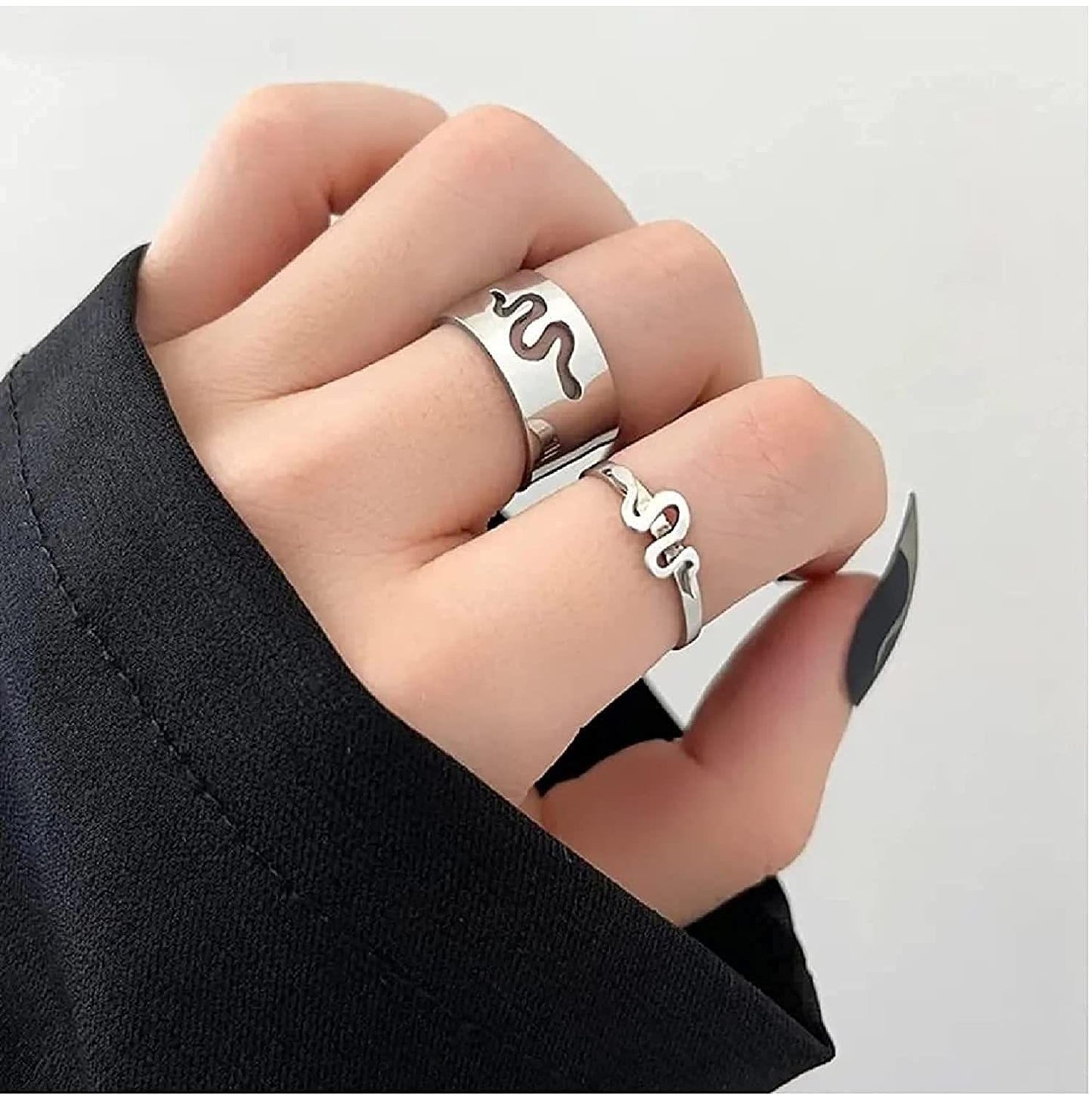Combo of 2 Gold and Silver Plated Snake design and Couple Rings