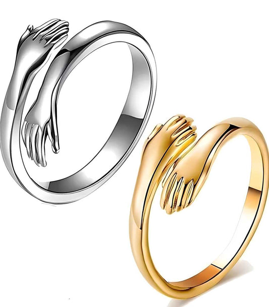 Special Combo of 2 valentine day Gift Ring( Special hug )(Gold and Silver)