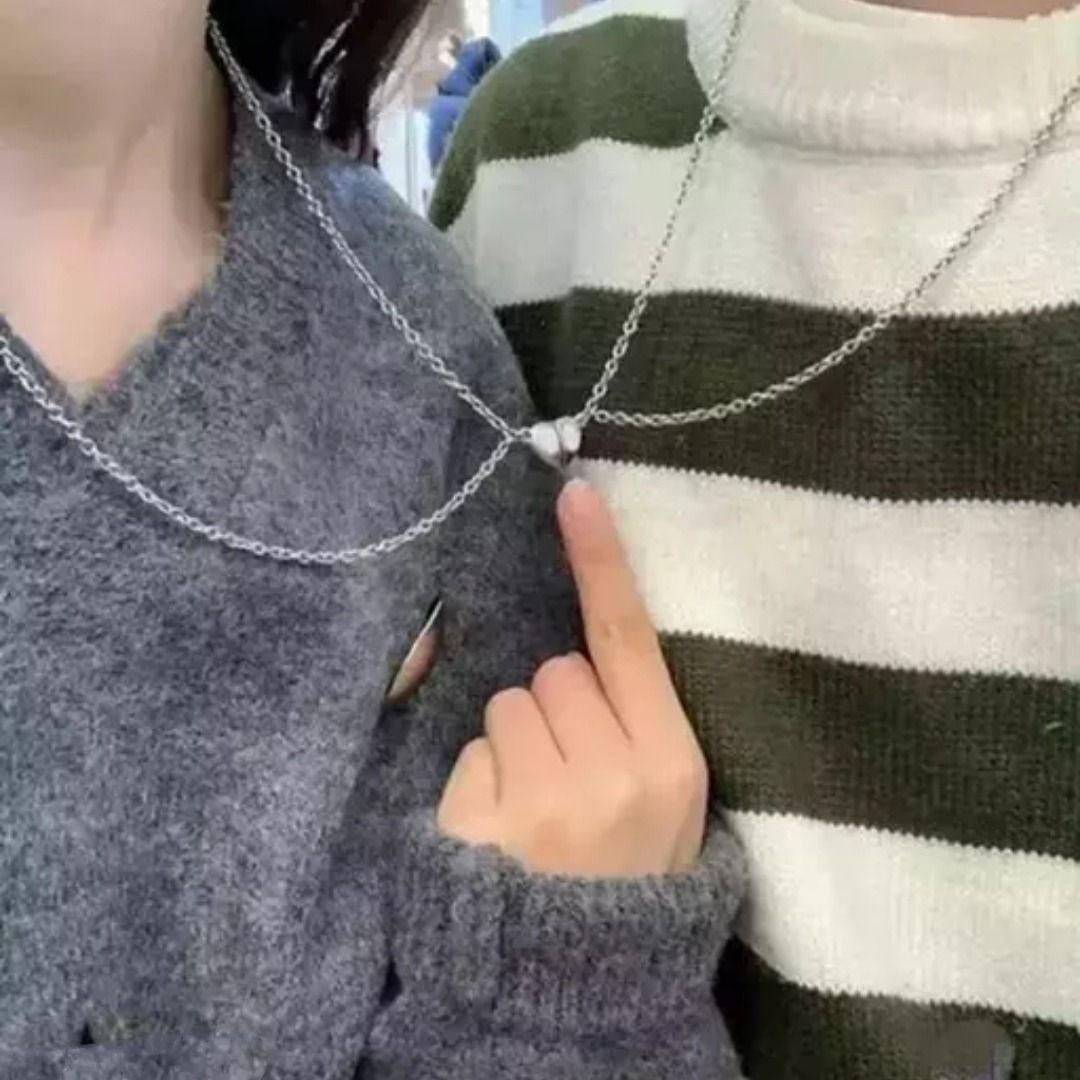 Fashion Couple Heart Necklace For Women and Men