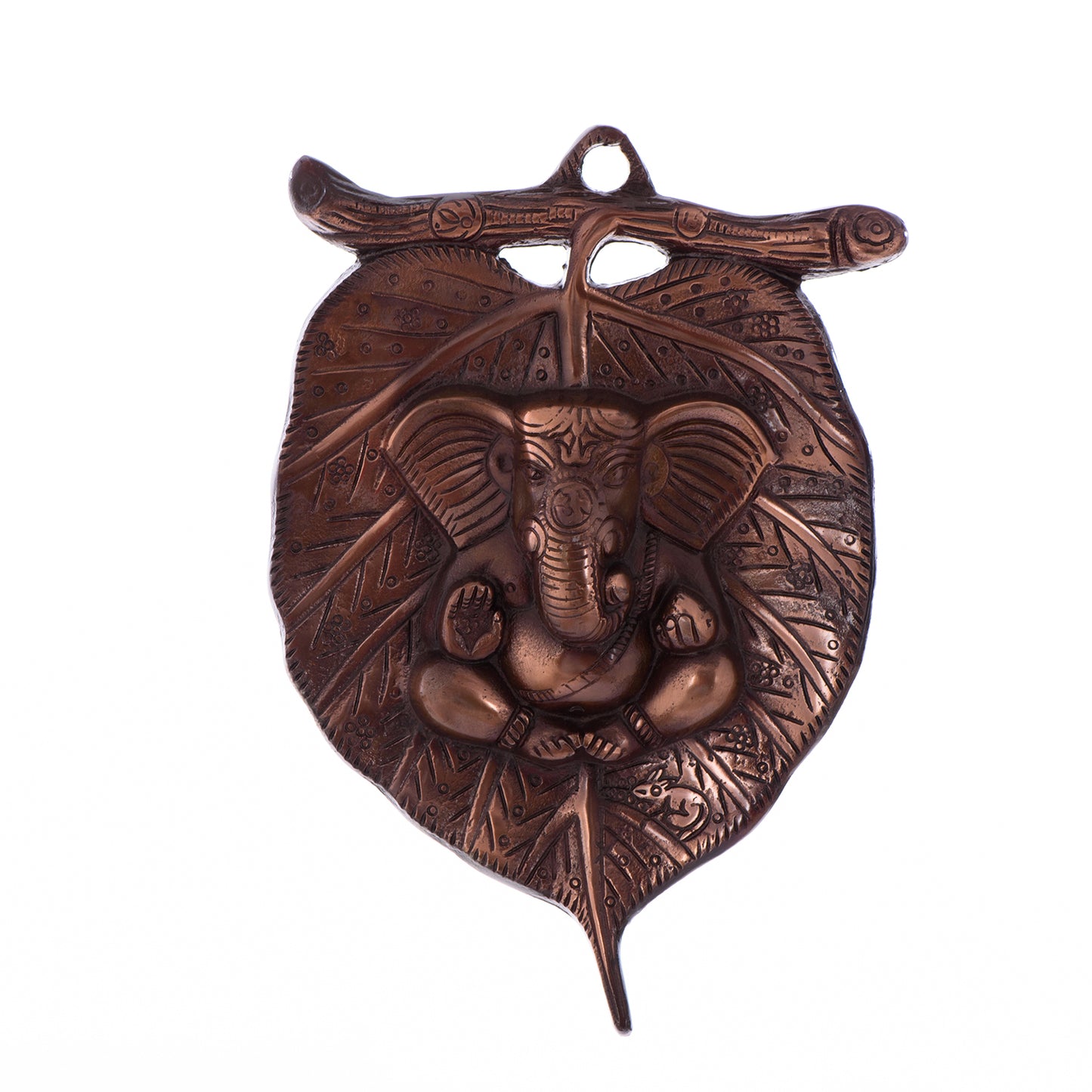Metal wall hanging of Lord Ganesha on Leaf