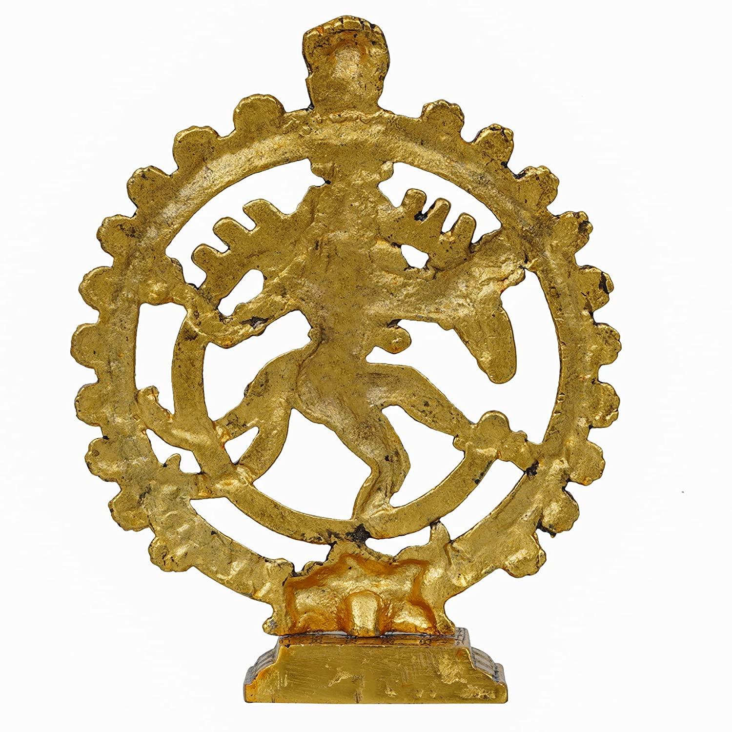 Webelkart Premium Gold Plated Lord Shiva Dancing Natraj/Nataraja Statue Handcrafted Sculpture for Home and Puja Decor| nataraj Statue for Home|(9.5 Inches, Gold , 560 Grams)