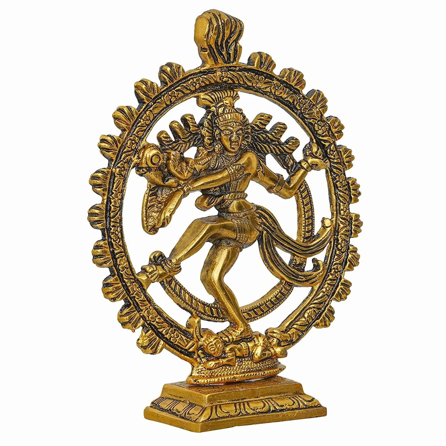 Webelkart Premium Gold Plated Lord Shiva Dancing Natraj/Nataraja Statue Handcrafted Sculpture for Home and Puja Decor| nataraj Statue for Home|(9.5 Inches, Gold , 560 Grams)