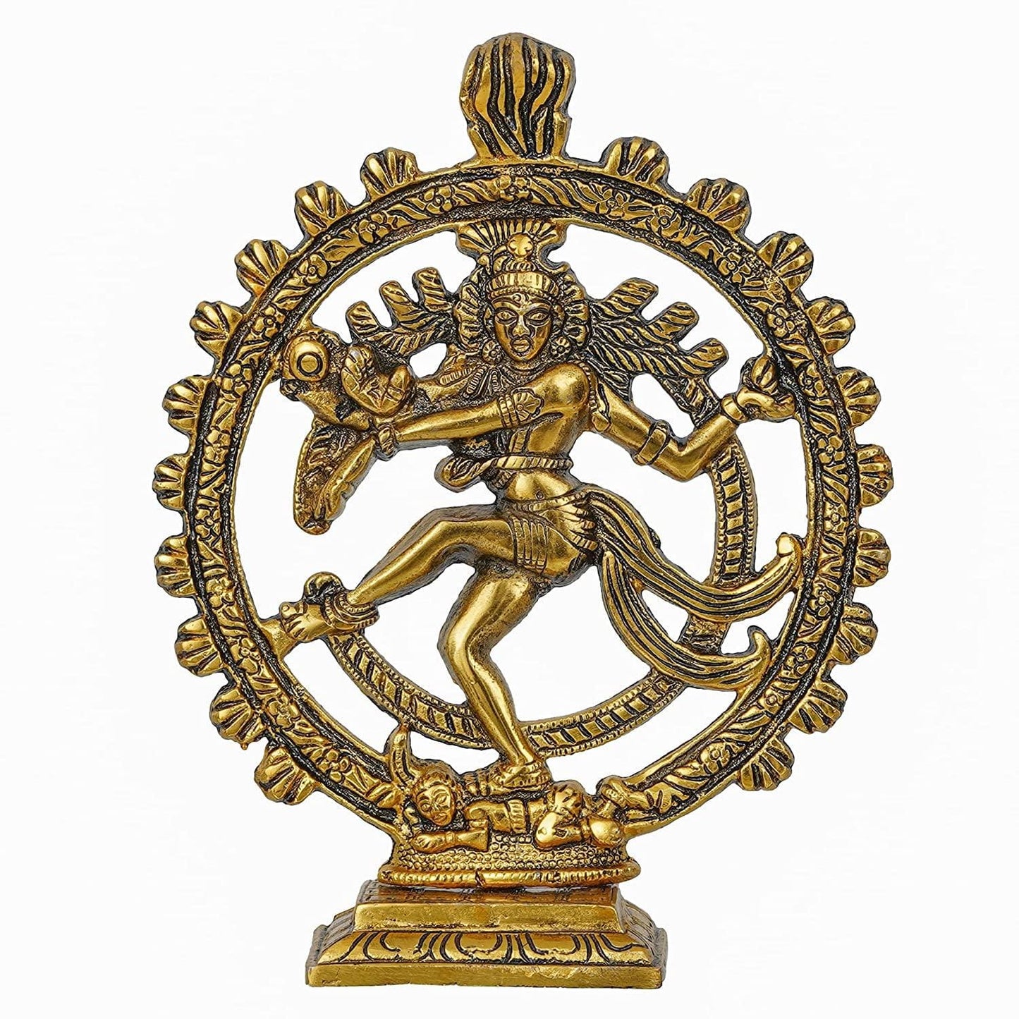 Webelkart Premium Gold Plated Lord Shiva Dancing Natraj/Nataraja Statue Handcrafted Sculpture for Home and Puja Decor| nataraj Statue for Home|(9.5 Inches, Gold , 560 Grams)