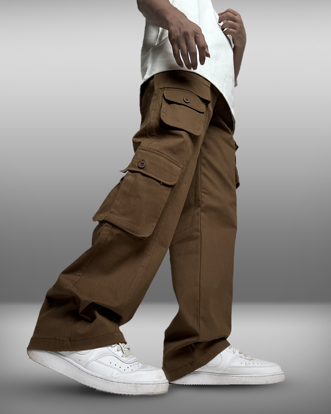 WHAT THE FLEX - BROWN Pocket Cargo Pants