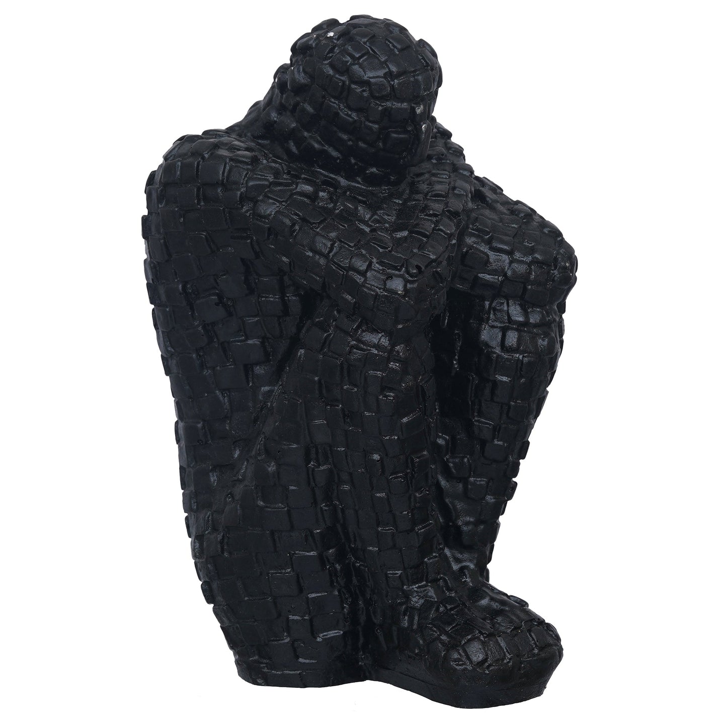 Shoppers Point India Black Polyresin Handcrafted Thinking Man Statue Human Figurine