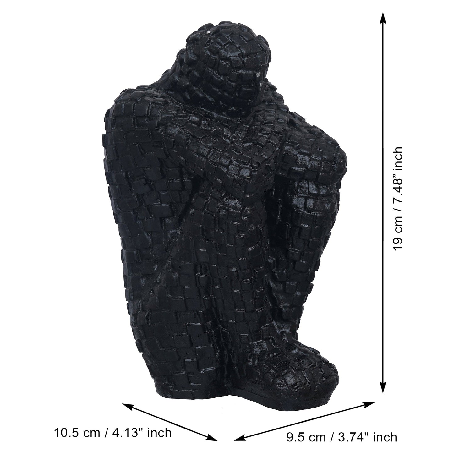 Shoppers Point India Black Polyresin Handcrafted Thinking Man Statue Human Figurine