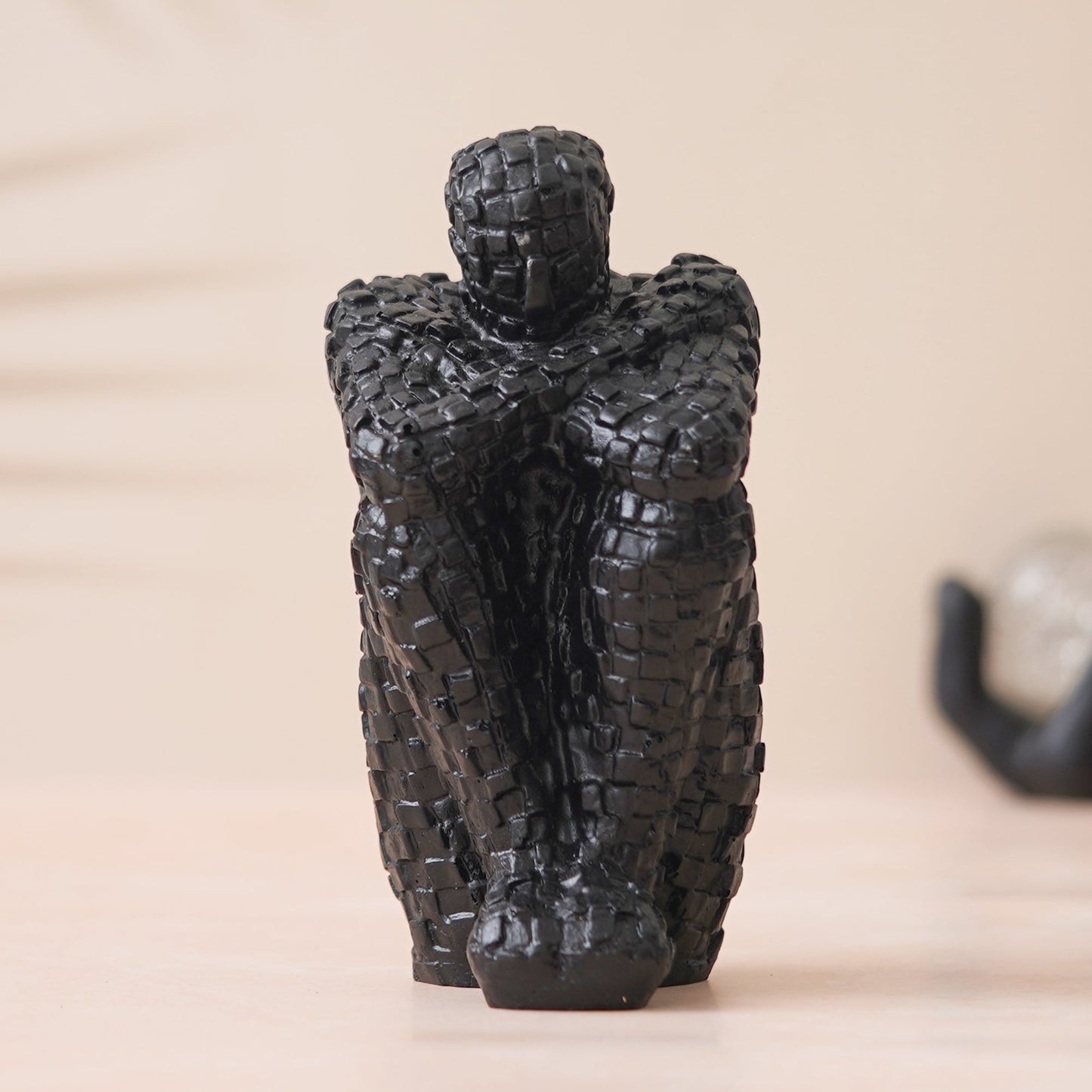 Shoppers Point India Black Polyresin Handcrafted Thinking Man Statue Human Figurine