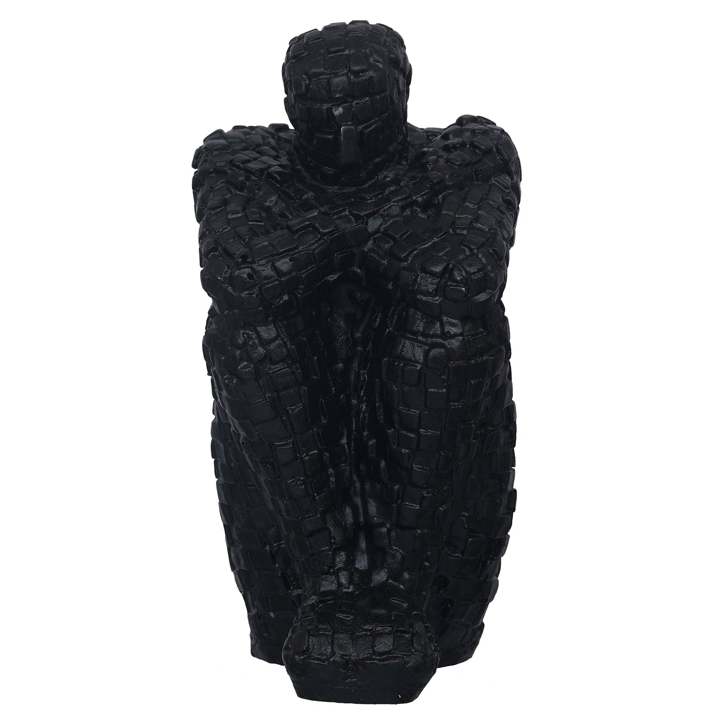 Shoppers Point India Black Polyresin Handcrafted Thinking Man Statue Human Figurine