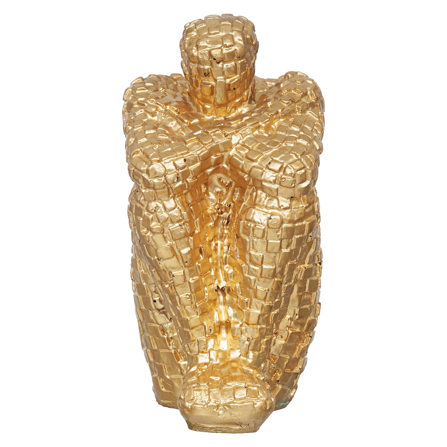Shoppers Point India Golden Polyresin Handcrafted Thinking Man Statue Human Figurine