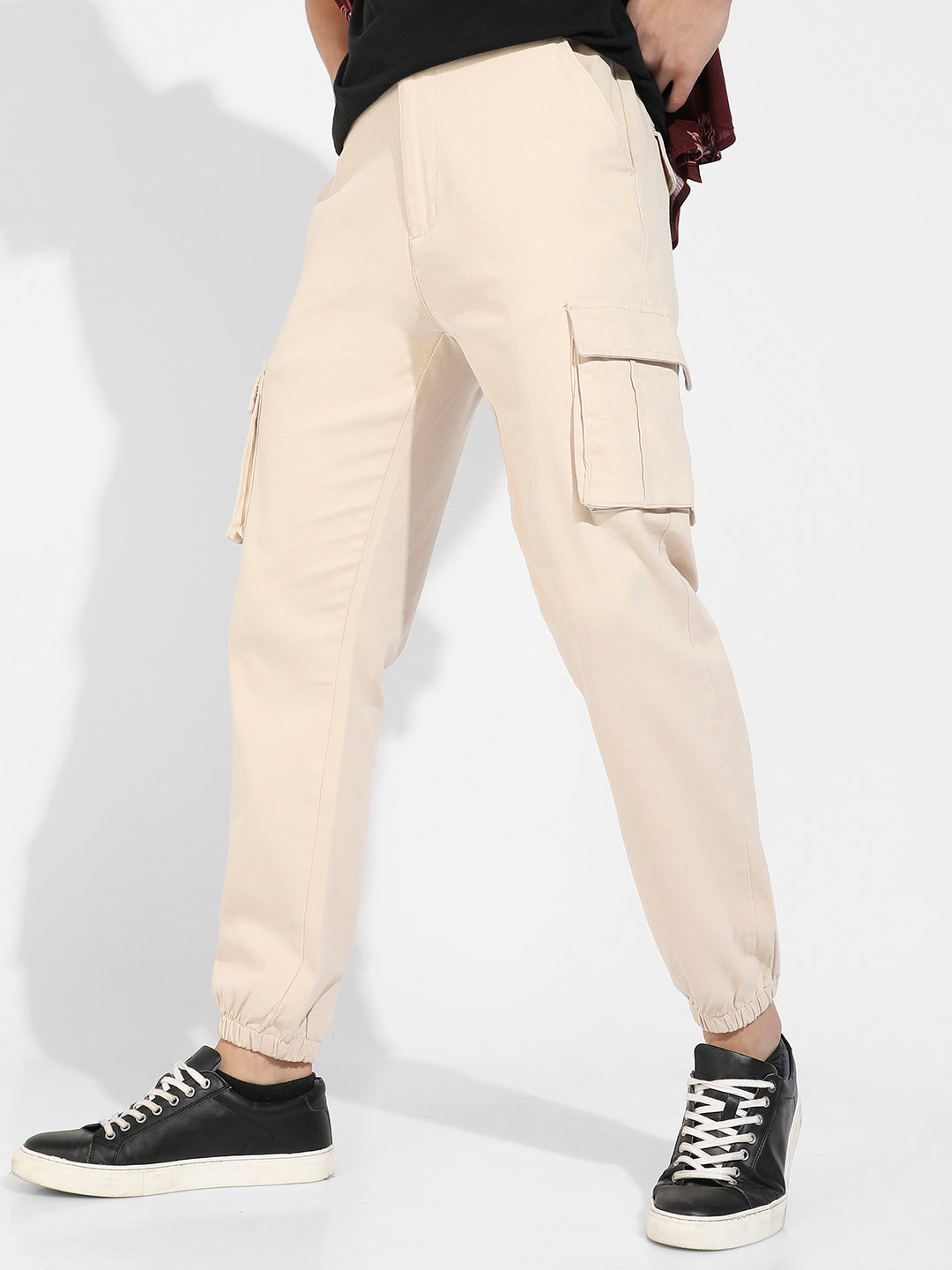Campus Sutra - Cuffed Hem Cargo Trousers