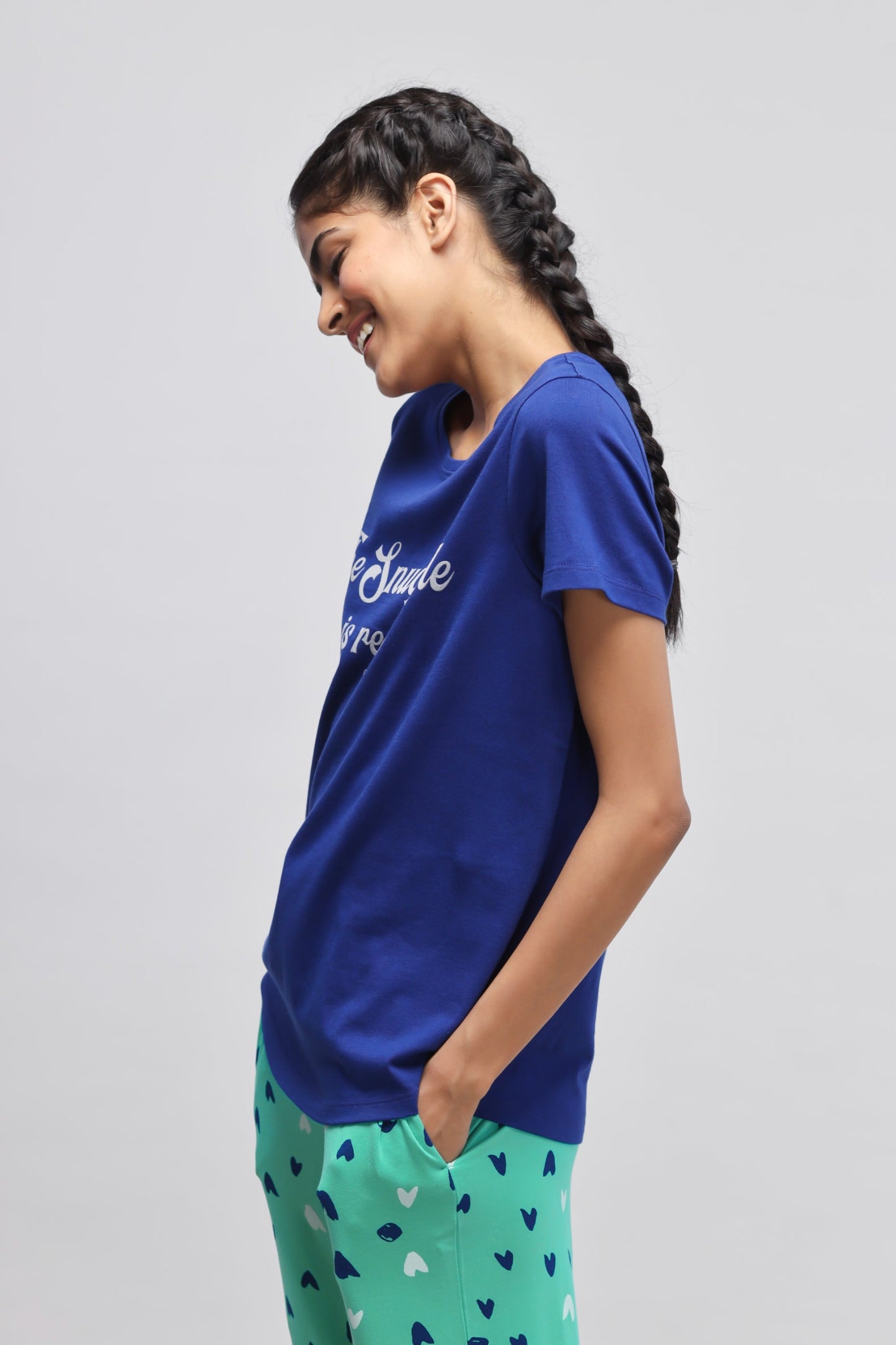 Snuggle is real Blue Top