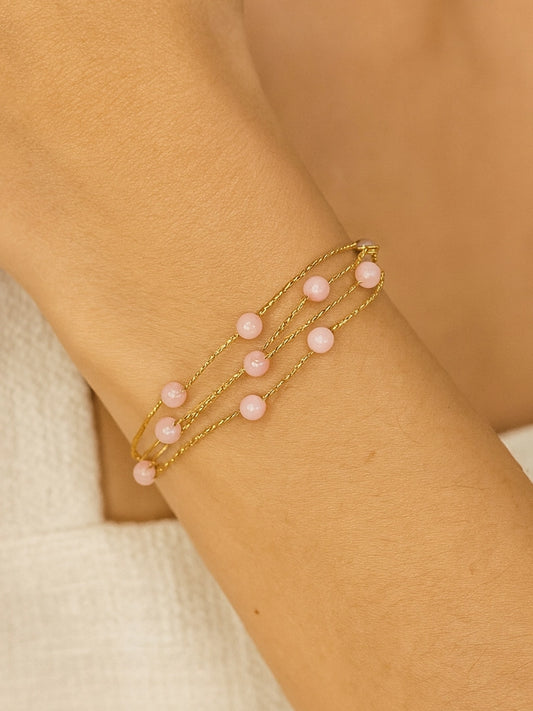 KARATCART - Bohey by KARATCART Dazzling Pink Beads Multistrand Bracelet for Women