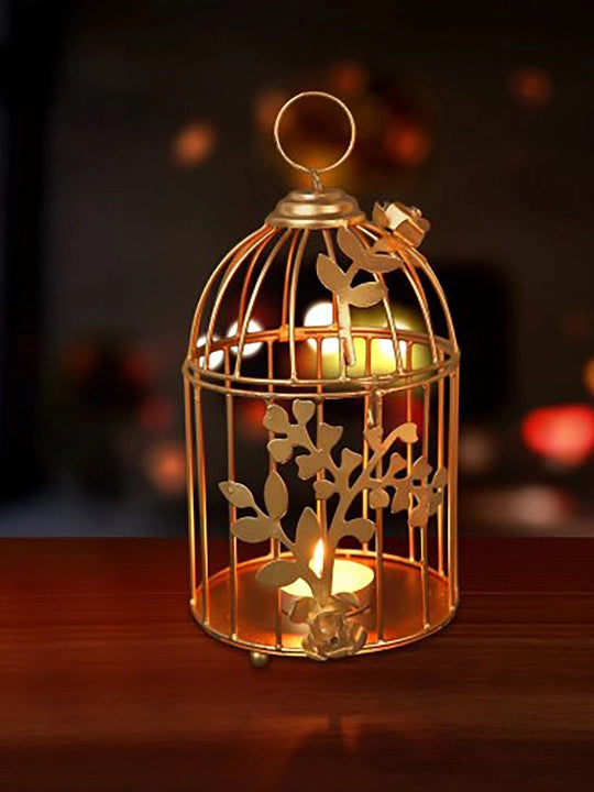 Candle Holder Gold Metal Festive Decor