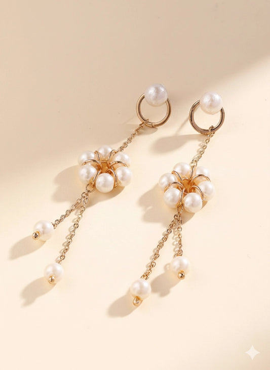 Gold Plated Pearl Drop Earring for women