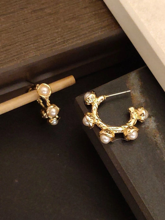 Gold Plated Pearl Studded Earring for women