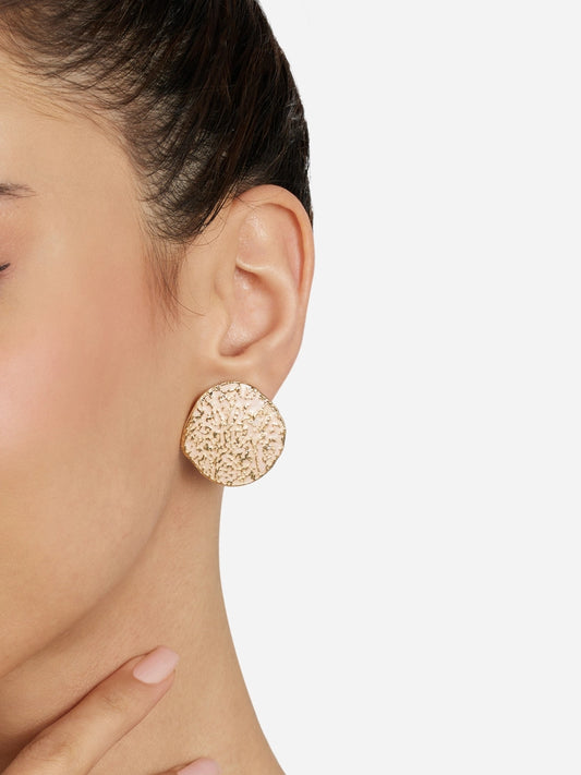 Women Pink Enamelling Contemporary Statement Studs Earring