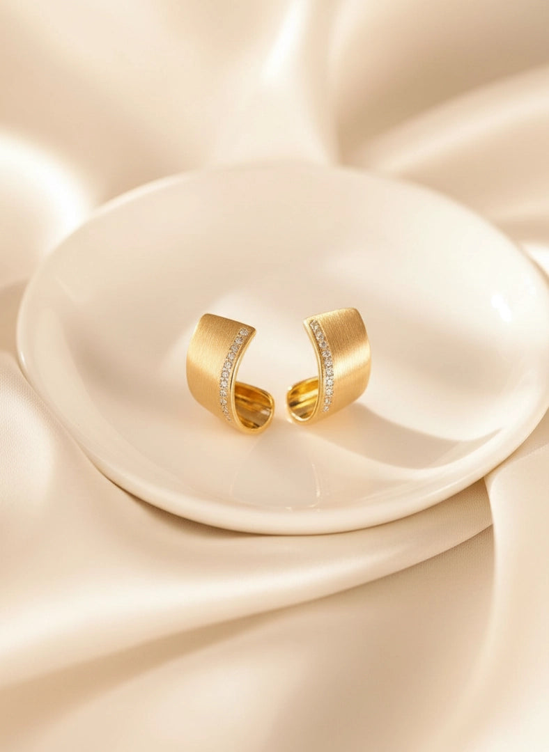 Twirls Design Gold Plated Mini Stud pattern Earrings