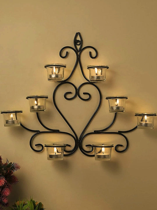 Candle Holder Clear Metal Festive Decor