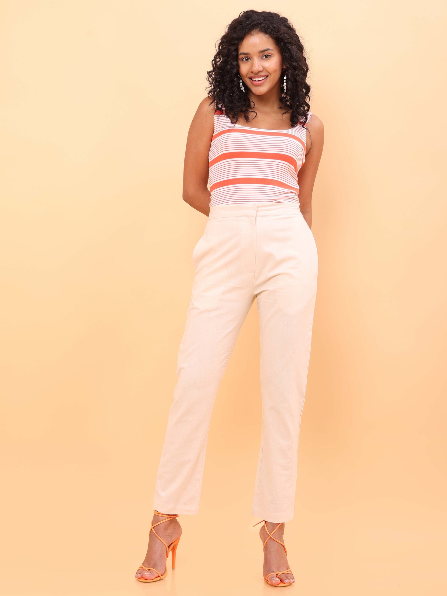 UNTUNG - Off White Straight Cotton Pants