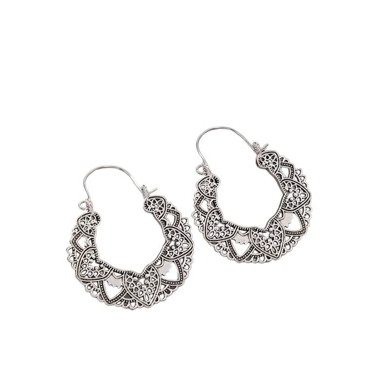 Ornate Silver Colored Filigree Earrings