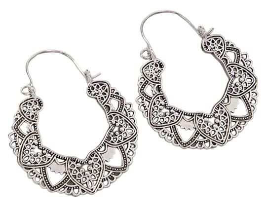 Ornate Silver Colored Filigree Earrings