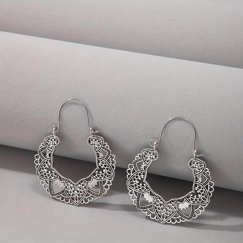Ornate Silver Colored Filigree Earrings