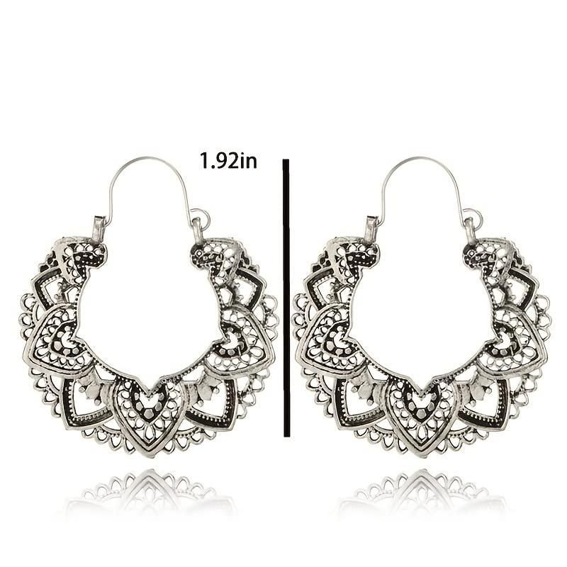 Ornate Silver Colored Filigree Earrings