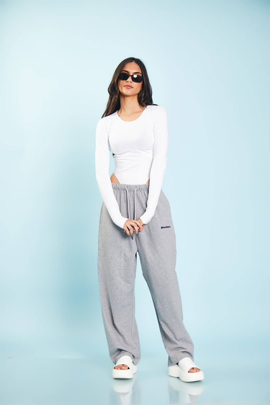 BONKERS CORNER - Grey Melange Loose Fit Joggers