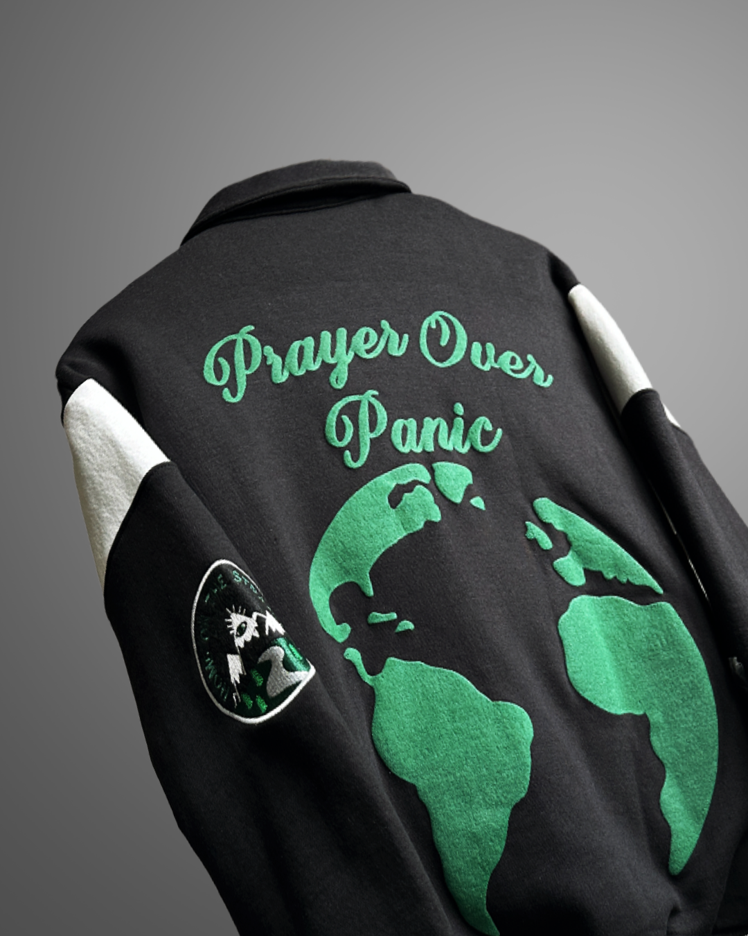 WHAT THE FLEX - PRAYER OVER PANIC VARSITY JACKET