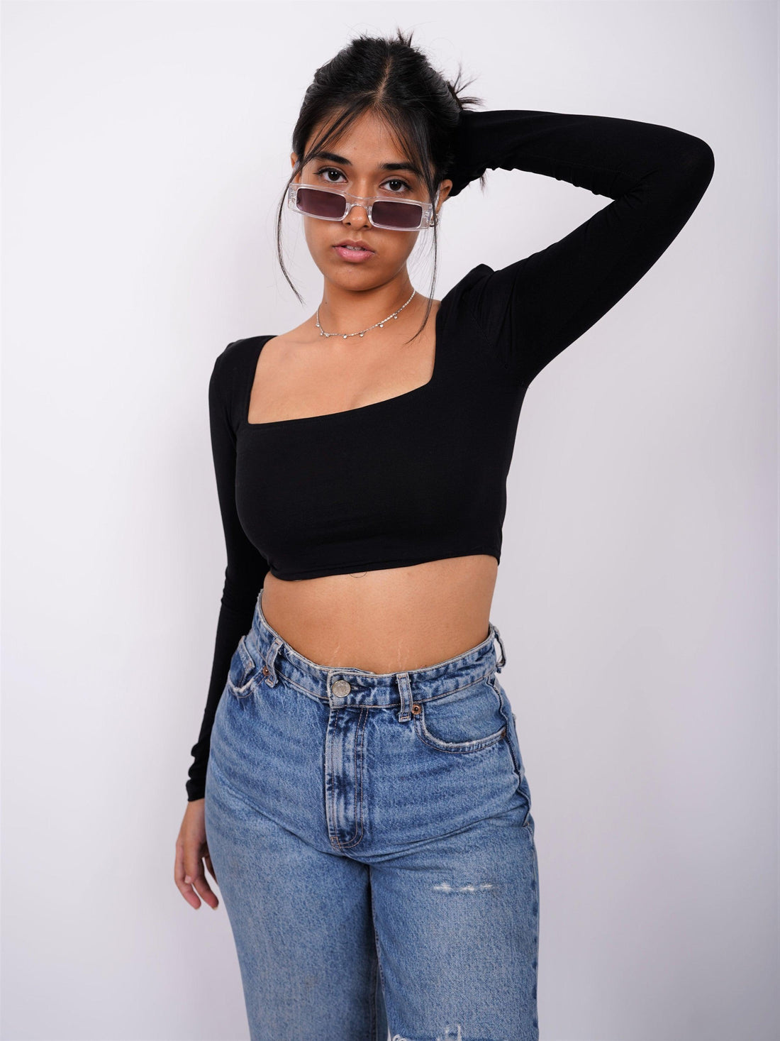 Burger Bae - Zendaya Top (Shoulder Pad Full Sleeves Summer Cotton Lycra Top By Burger Bae)