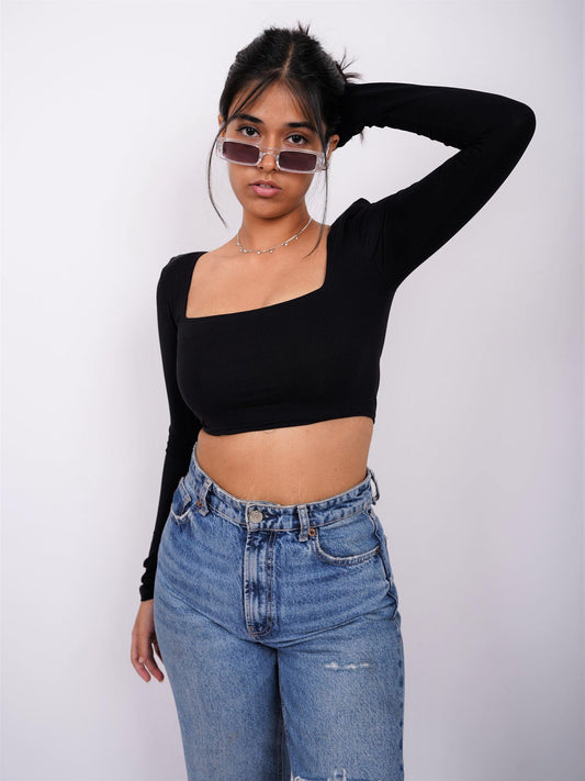 Burger Bae - Zendaya Top (Shoulder Pad Full Sleeves Summer Cotton Lycra Top By Burger Bae)