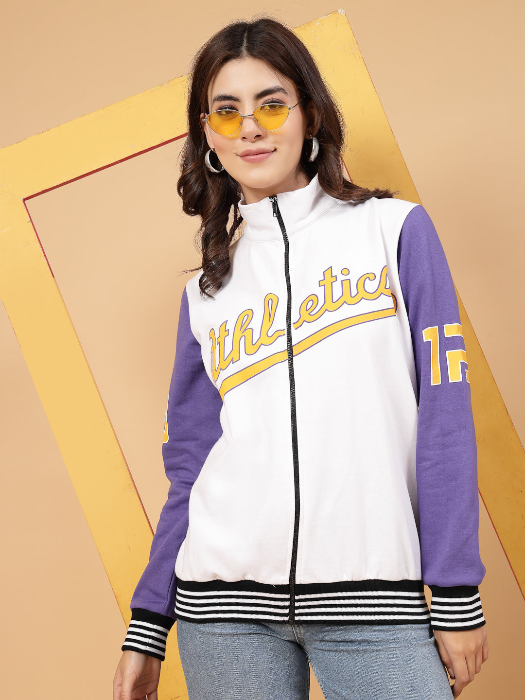 Rigo - Women Athletic Puff Printed Varsity Jacket