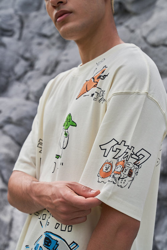 BONKERS CORNER - Star Wars Sketch Oversized T Shirt