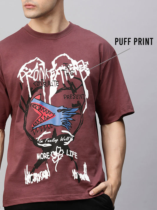 Pronk - Extreme Men Oversized Puff Printed T-shirt
