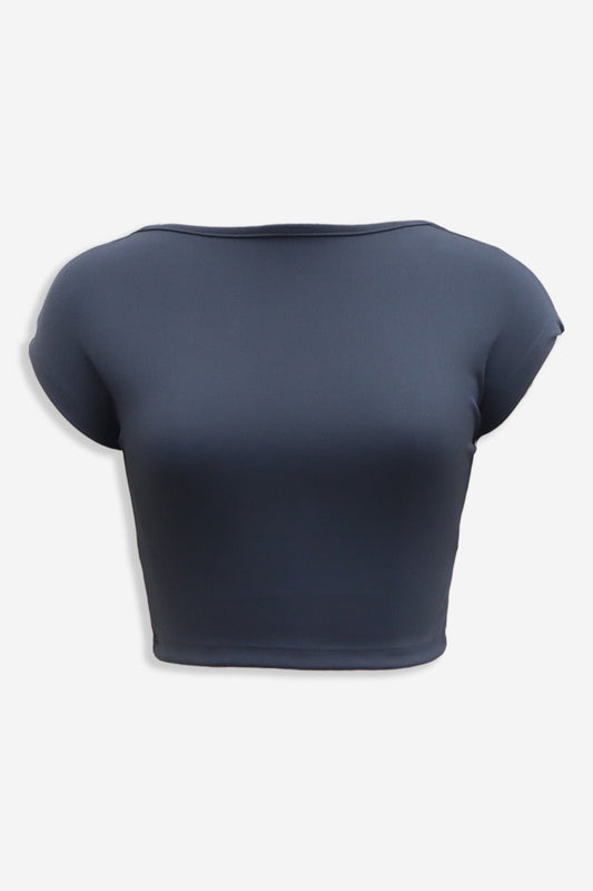Beeglee - Dark Grey Retro Backless Tee