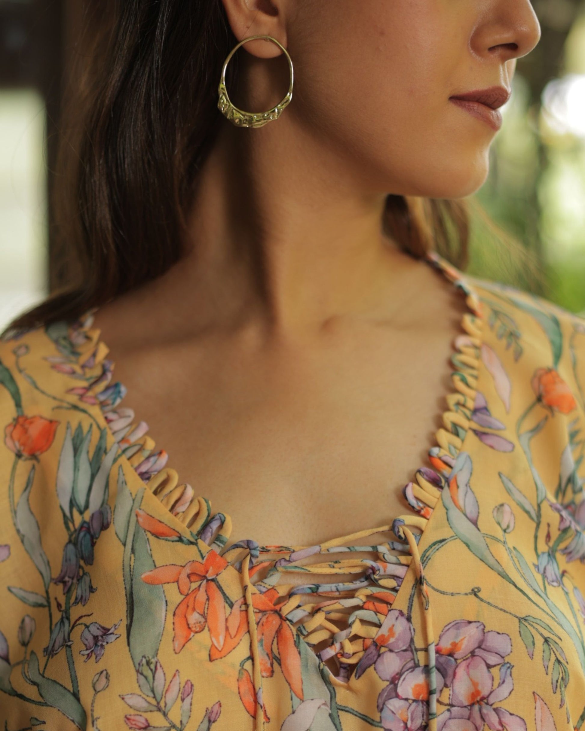 Arabellaa - Kaya Printed Lace-Up Blouse