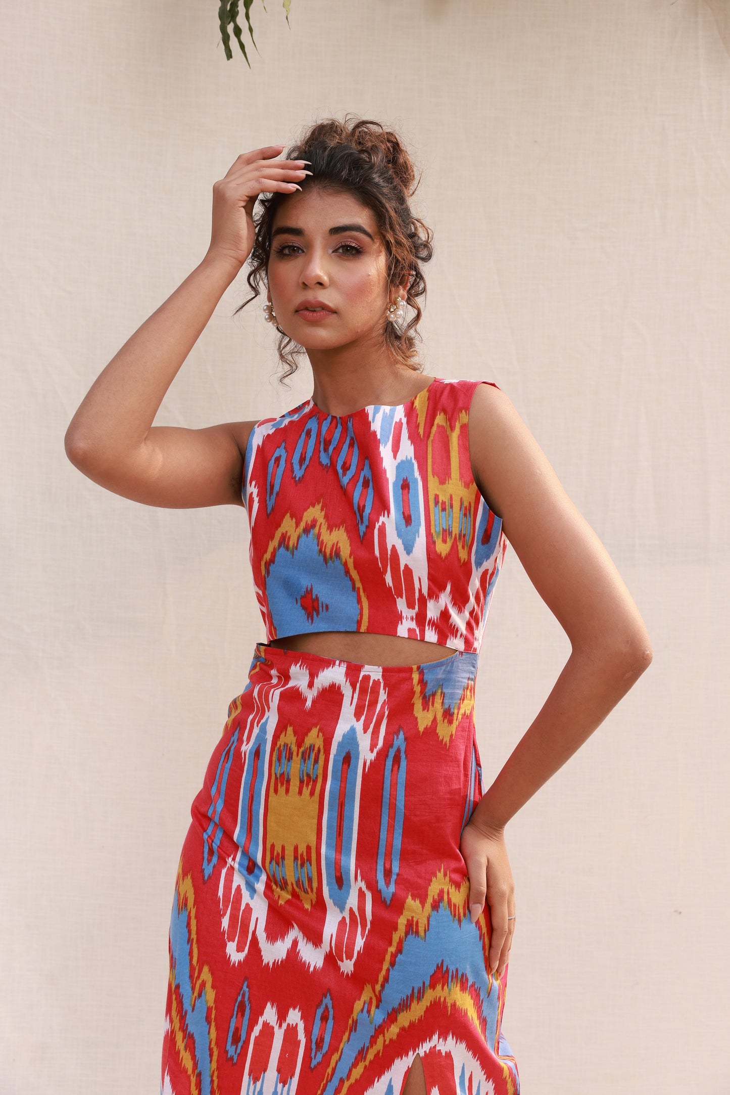 Moonstruck - Sleeveless straight body fit mid waist cut-out dress