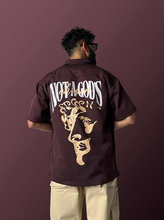 WHAT THE FLEX - Face Of God Bowling Shirt