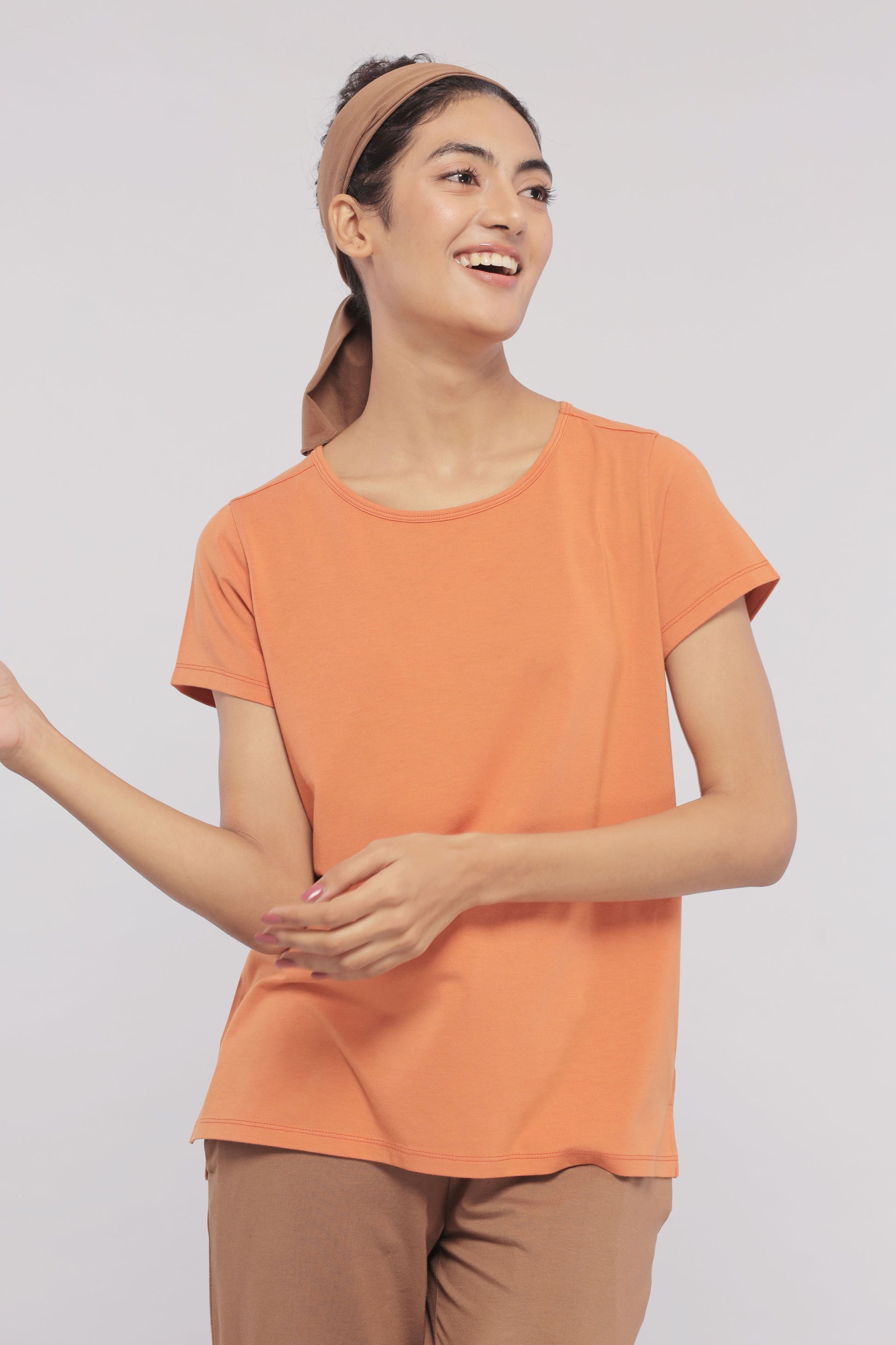 NeceSera - Golden Ochre Supima Round Neck Tee