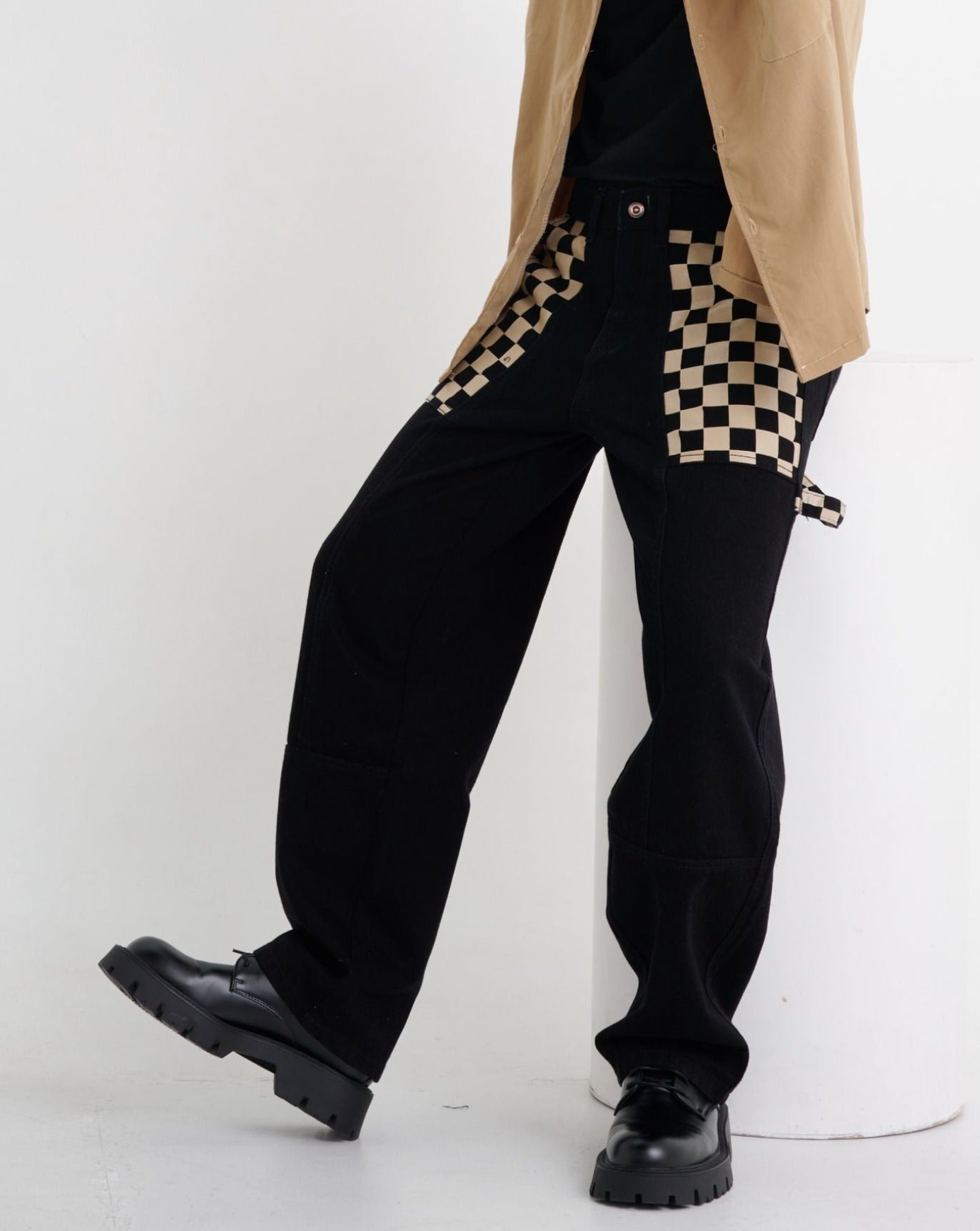 OFF DUTY INDIA - Check Mate Black Baggy Jeans