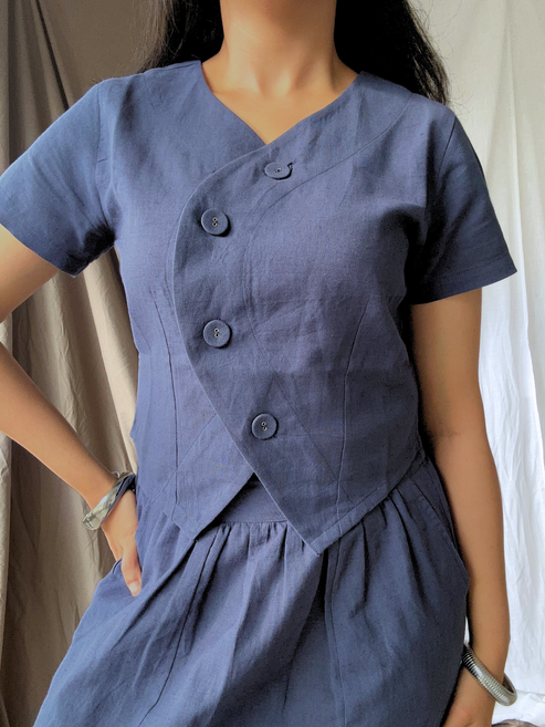 SPELL BY SMOKESHOW - CHLOE Top and Skirt set in Blue