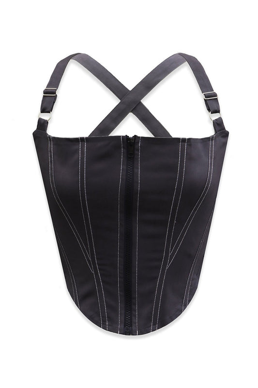 Beeglee - Grey CEO zip-up Corset